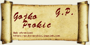 Gojko Prokić vizit kartica